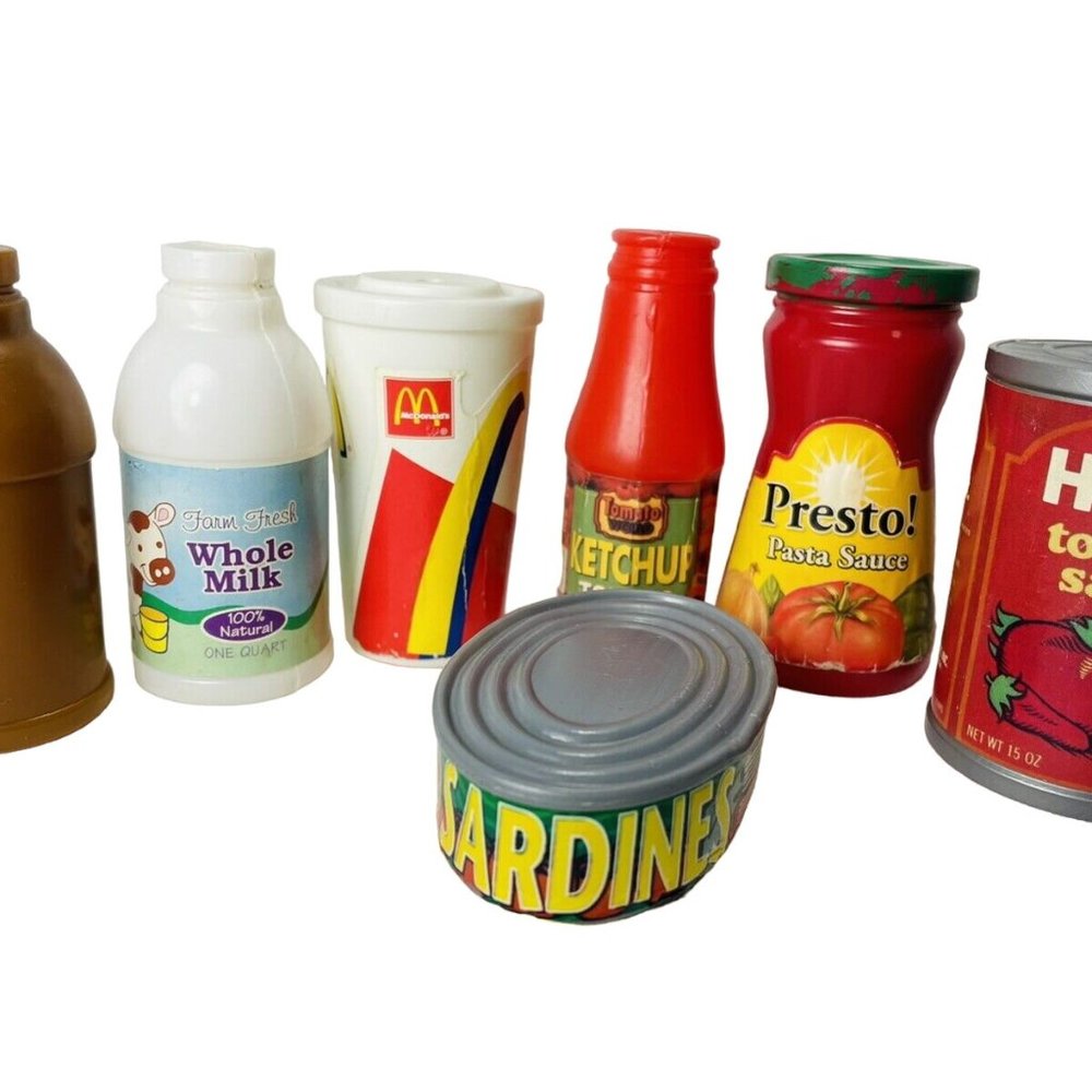 Play Food Replacement Pretend Kitchen Cooking Random Lot Presto Ketchup Sardines